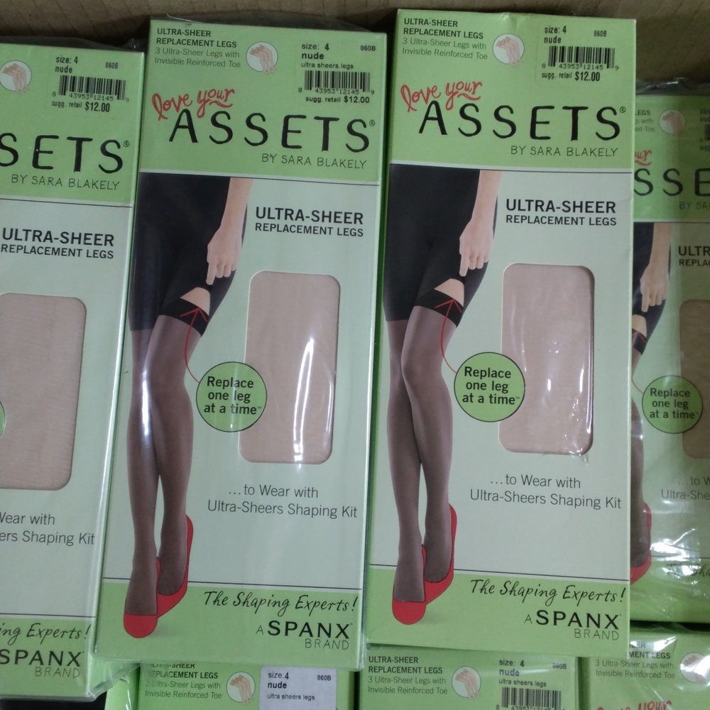 LOT OF 9 NWT Assets by Sara Blakely Nude Ultra Sheer Replacement Legs, Size 4